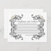 Love Birds Black/White Wedding Advice Card Hinweiskarte (Vorne/Hinten)
