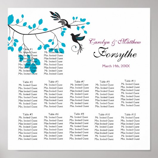 Love Birds Blue Poster (Vorne)