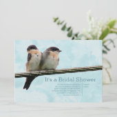 Love Birds Bridal Dusche Einladungen (Stehend Vorderseite)