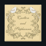 Love Birds Brown/Tan Wedding Magnet<br><div class="desc">2"x2" Quadrat Magnete für benutzerdefinierte Gefälligkeiten werden in hoher Qualität und in lebhaften Farben gedruckt. Ideal für Babyankündigungen,  rett-the-date-Erinnerungen,  Geschenke für Familie und Freunde oder sogar großartige Werbeaktionen für jedes Unternehmen. Kleben Sie sie auf Ihren Kühlschrank,  Aktenschrank,  Geschirrspüler oder Ihre eigene Lieblingsplatte aus Metall.</div>