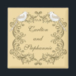 Love Birds Brown/Tan Wedding Magnet<br><div class="desc">2"x2" Quadrat Magnete für benutzerdefinierte Gefälligkeiten werden in hoher Qualität und in lebhaften Farben gedruckt. Ideal für Babyankündigungen,  rett-the-date-Erinnerungen,  Geschenke für Familie und Freunde oder sogar großartige Werbeaktionen für jedes Unternehmen. Kleben Sie sie auf Ihren Kühlschrank,  Aktenschrank,  Geschirrspüler oder Ihre eigene Lieblingsplatte aus Metall.</div>