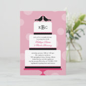 Love Birds Cake Polterabend Einladung (Stehend Vorderseite)