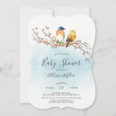 Love Birds Couple Baby Dusche Einladung (Vorderseite)