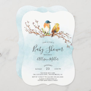 Love Birds Couple Baby Dusche Einladung
