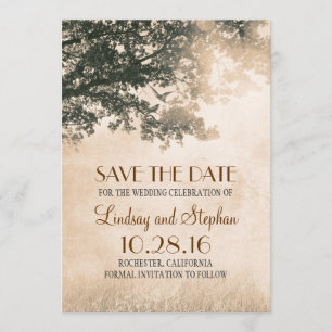 Love Birds Couple Old Tree Save the Date lädt ein