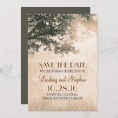 Love Birds Couple Old Tree Save the Date lädt ein (Vorne/Hinten)