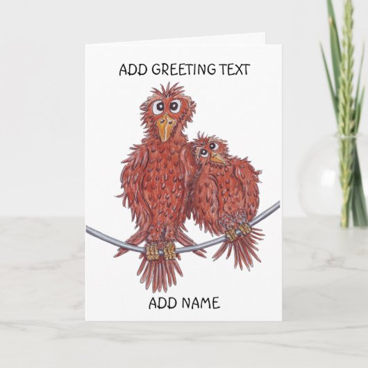 Love Birds Cuddling Card Karte (Vorderseite)
