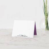 Love Birds Custom Striping Danke Karte (lila) (Rückseite)