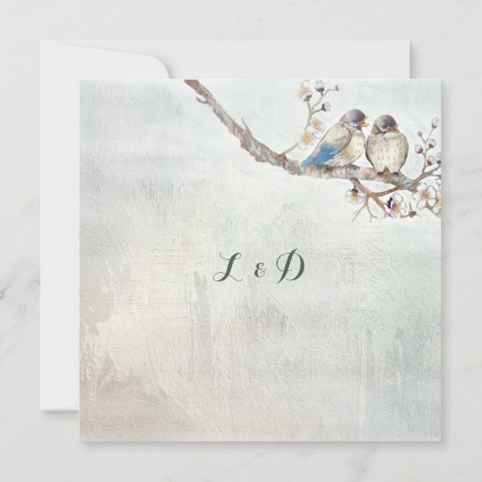 Love Birds Custom Wedding Einladung (Rückseite)