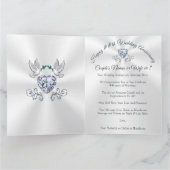 Love Birds Diamond Herz, Custom Anniversary Cards Dankeskarte (Innenseite)