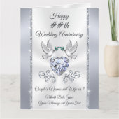 Love Birds Diamond Herz, Custom Anniversary Cards Dankeskarte (Vorderseite)