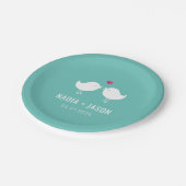 Love Birds EDITABLE FARBEN Hochzeit oder Verlobung Pappteller (Schrägansicht)