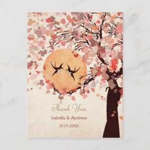 Love Birds - Fall Wedding Thank You Card Postkarte