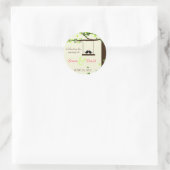 Love Birds Fallende Herzen Eichenbaum Siegel Stick Runder Aufkleber (Tasche)