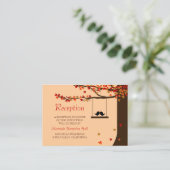 Love Birds Falling Hearts Mini Empfang 100pk Begleitkarte (Stehend Vorderseite)