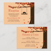 Love Birds Falling Hearts Mini Empfang 100pk Begleitkarte (Vorne/Hinten)