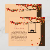 Love Birds Falling Hearts Oak Tree Direction Card (Vorne/Hinten)