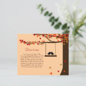 Love Birds Falling Hearts Oak Tree Direction Card (Stehend Vorderseite)
