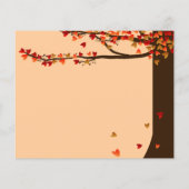 Love Birds Falling Hearts Oak Tree Direction Card (Rückseite)
