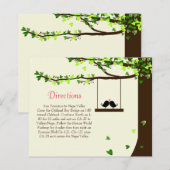 Love Birds Falling Hearts Oak Tree Direction Card (Vorne/Hinten)