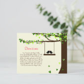 Love Birds Falling Hearts Oak Tree Direction Card (Stehend Vorderseite)
