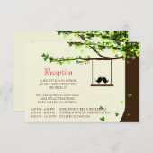 Love Birds Falling Hearts Oak Tree Empfang Card Begleitkarte (Vorne/Hinten)