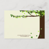 Love Birds Falling Hearts Oak Tree Empfang Card Begleitkarte (Rückseite)