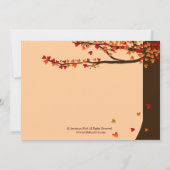 Love Birds Falling Hearts Oak Tree Empfang Card Einladung (Rückseite)