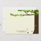 Love Birds Falling Hearts Oak Tree Save the Date (Rückseite)