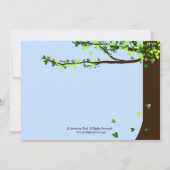 Love Birds Falling Hearts Oak Tree Save the Date (Rückseite)