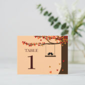 Love Birds Falling Hearts Oak Tree Tischnummer (Stehend Vorderseite)