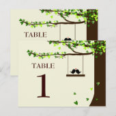 Love Birds Falling Hearts Oak Tree Tischnummer (Vorne/Hinten)