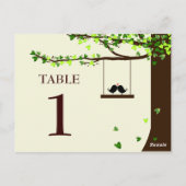 Love Birds Falling Hearts Oak Tree Tischnummer (Rückseite)