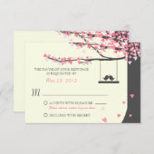 Love Birds Falling Hearts UAWG RSVP Karte (Vorne/Hinten)