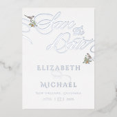 Love Birds Foil Save the Date Folieneinladung (Vorderseite)