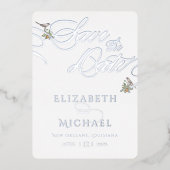 Love Birds Foil Save the Date Folieneinladung (Vorderseite)