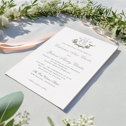 Love Birds Foil Wedding Einladung