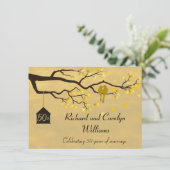 Love Birds Golden Anniversary Einladung (Stehend Vorderseite)