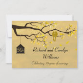 Love Birds Golden Anniversary Einladung (Vorderseite)