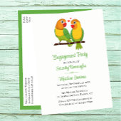 Love Birds Green Yellow Lovebird Engagement Party Einladungspostkarte
