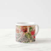 Love Birds Heart Red Art Collage Espressotasse (Vorderseite Rechts)