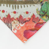 Love Birds Heart Red Art Collage Fleecedecke (Ecke)