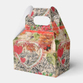 Love Birds Heart Red Art Collage Geschenkschachtel (Vorderseite)