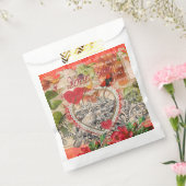 Love Birds Heart Red Art Collage Geschenktütchen (Versiegelt)