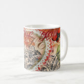 Love Birds Heart Red Art Collage Kaffeetasse (VorderseiteRechts)
