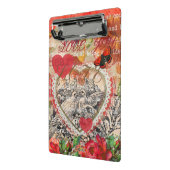 Love Birds Heart Red Art Collage Mini Klemmbrett (Gewinkelt2)