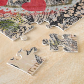 Love Birds Heart Red Art Collage Puzzle (Seite)