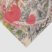 Love Birds Heart Red Art Collage Seidenpapier (Ausschnitt)