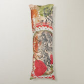 Love Birds Heart Red Art Collage Seitenschläferkissen (Vorderseite Vertikal)