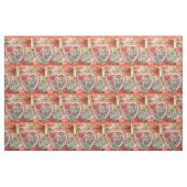 Love Birds Heart Red Art Collage Stoff (Fat Quarter (45,7 x 55,9 cm))